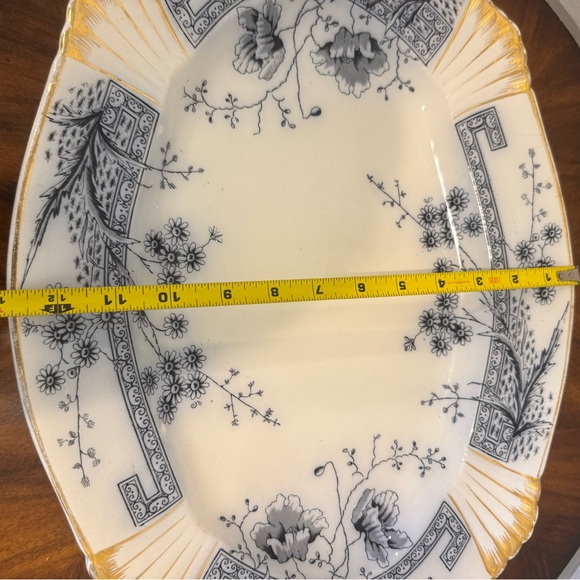 Antique CH & H Tunstall Windsor Blue Flow 17 1/2” Serving Platter - Picture 12 of 12